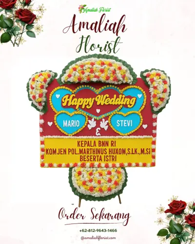 Karangan Papan Bunga Pernikahan di Wanacala